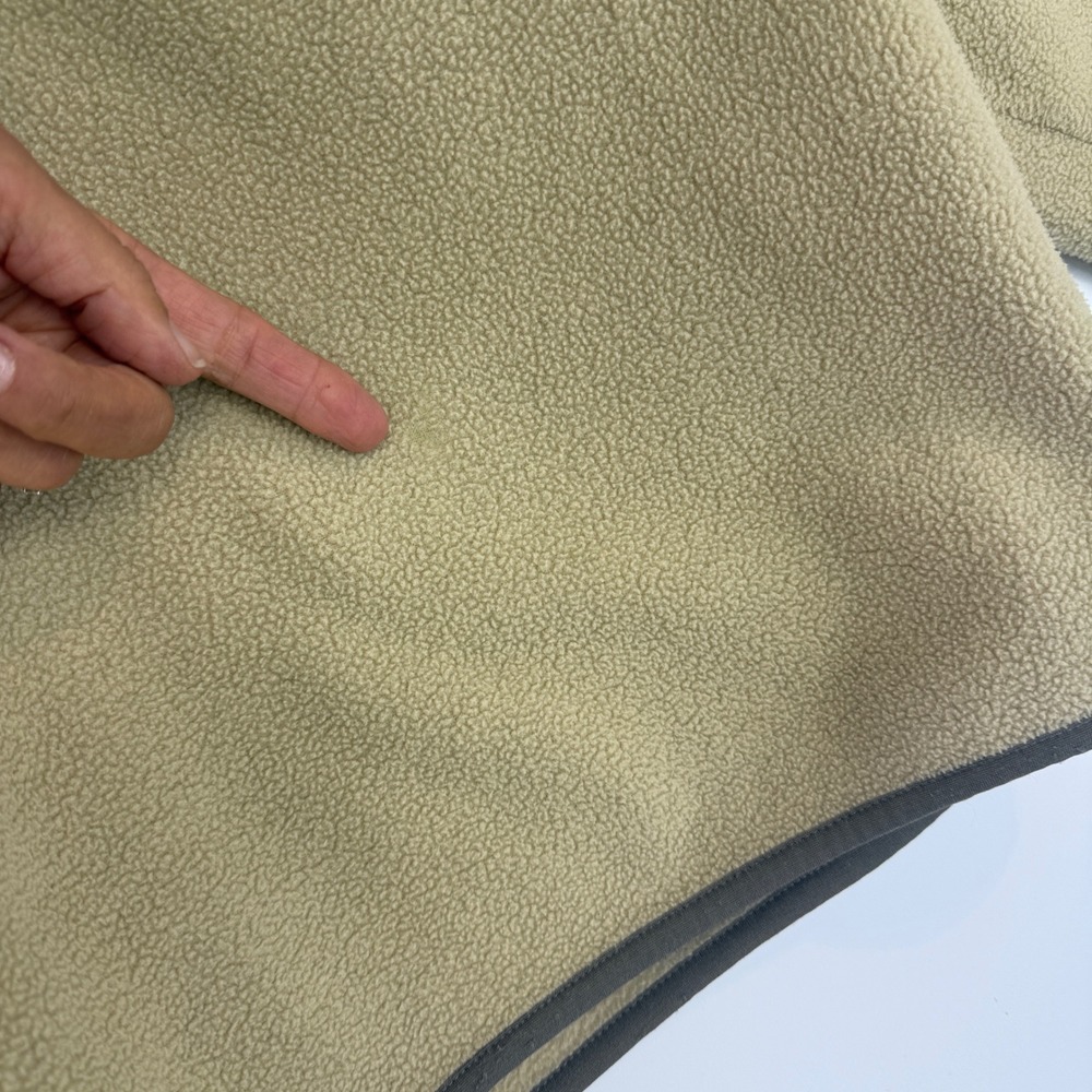 Patagonia Synchilla Snap-T Pullover Mens Small Tan Fleece Olive Green Trim 12536 - Picture 5 of 15